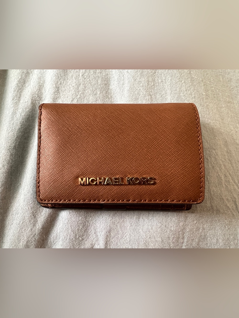 Michael Kors Tan Camel Saffiano Leather Wallet Bifold